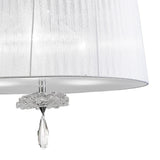 Louise 50cm 3 Light Crystal Chandelier - Chrome With White Shades