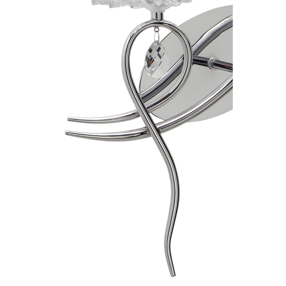 Louise Right 2 Light Crystal Wall Light - Chrome With White Shade