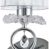 Louise 1 Light Crystal Wall Light -  Chrome With White Shade