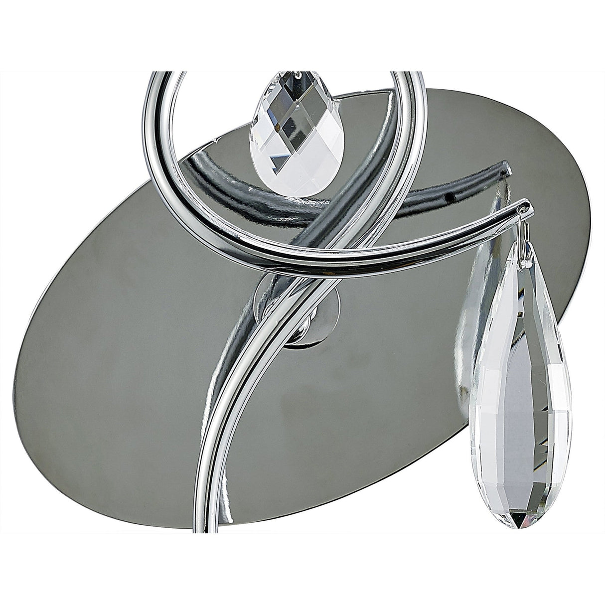 Louise 1 Light Crystal Wall Light -  Chrome With White Shade