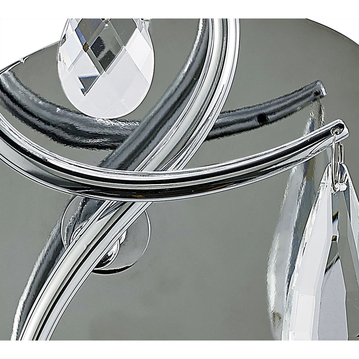 Louise 1 Light Crystal Wall Light -  Chrome With White Shade