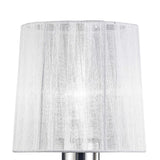 Louise 1 Light Crystal Table Lamp - Chrome With White Shade