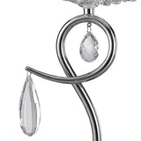 Louise 1 Light Crystal Table Lamp - Chrome With White Shade