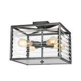 Louvre 4 Light Flush - Painted Gunmetal