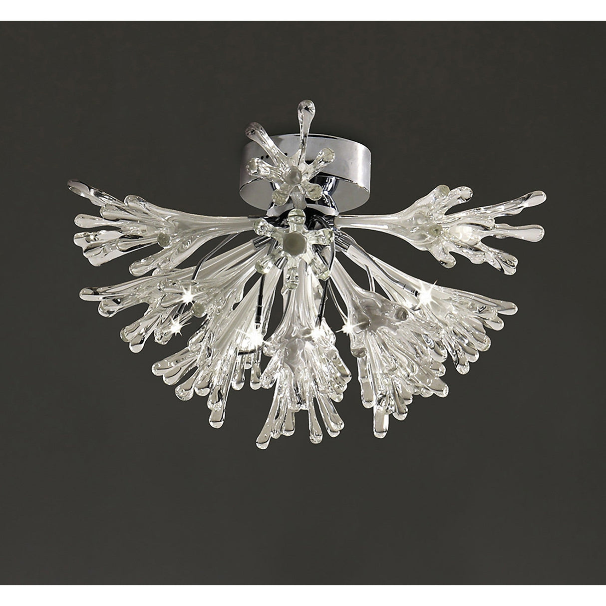 Love Small 9 Light Glass Semi-Flush Ceiling Light - White