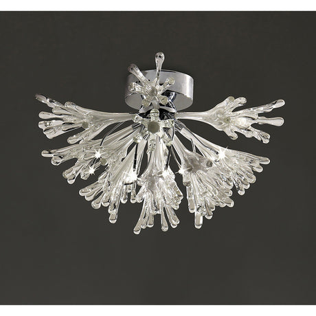 Love Small 9 Light Glass Semi-Flush Ceiling Light - White