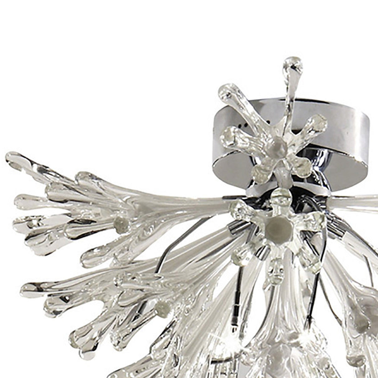 Love Large 9 Light Glass Semi-Flush Ceiling Light - White