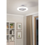 Lovisca Ceiling Fan with Light - White & Silver