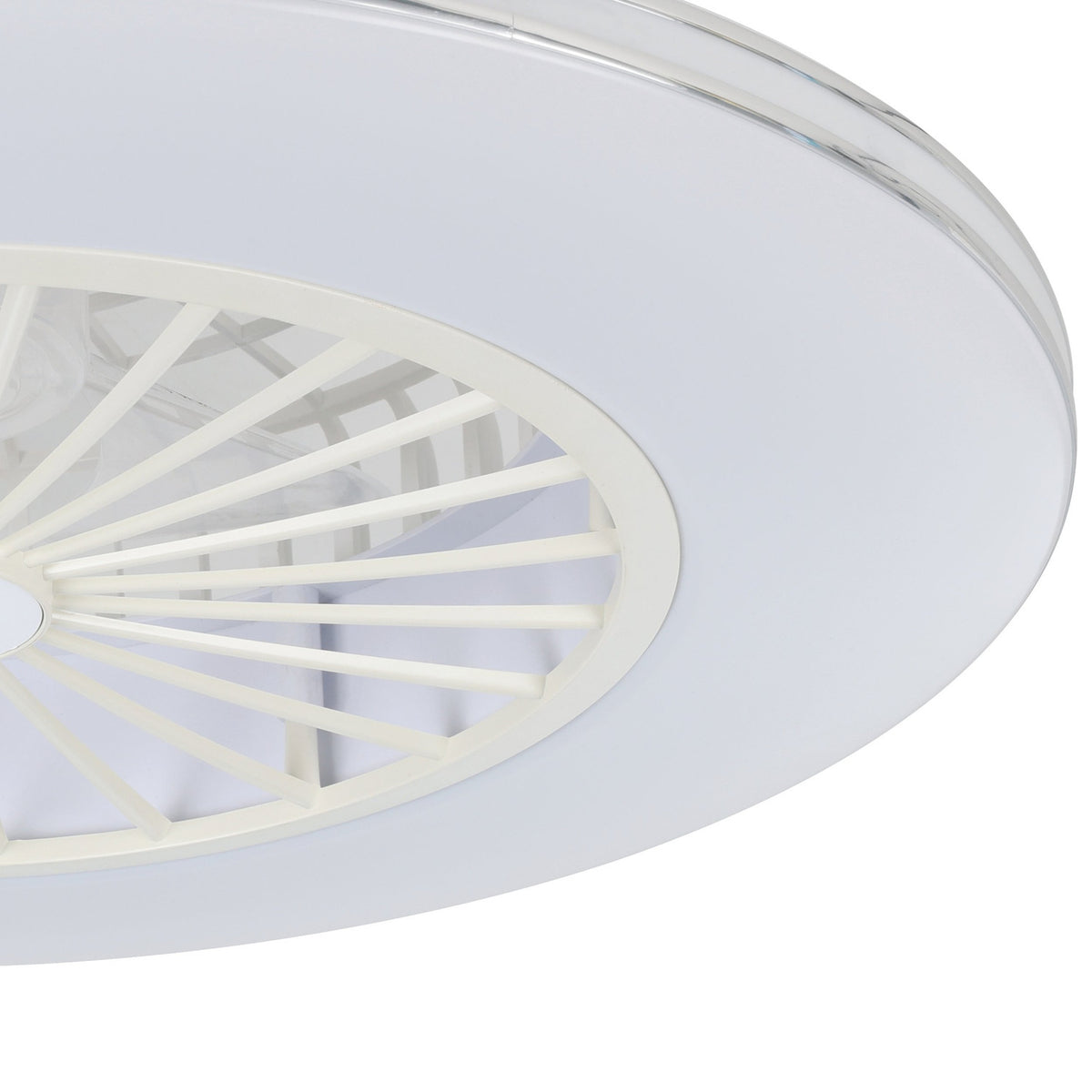 Lovisca Ceiling Fan with Light - White & Silver