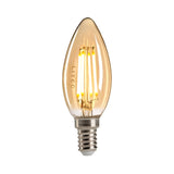 Amber Candle LED E14 Lamp - Amber Glass