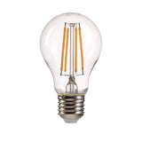 The 8W Dimmable LED GLS Filament Bulb features a clear design with a standard E27 screw base, displayed upright against a white background to highlight its modern, energy-efficient lighting and warm 3000K tone.