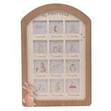 Arched Bunny First Year Wooden Photo Frame - Natural & Cream