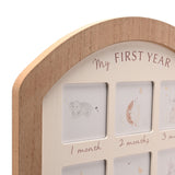 Arched Bunny First Year Wooden Photo Frame - Natural & Cream