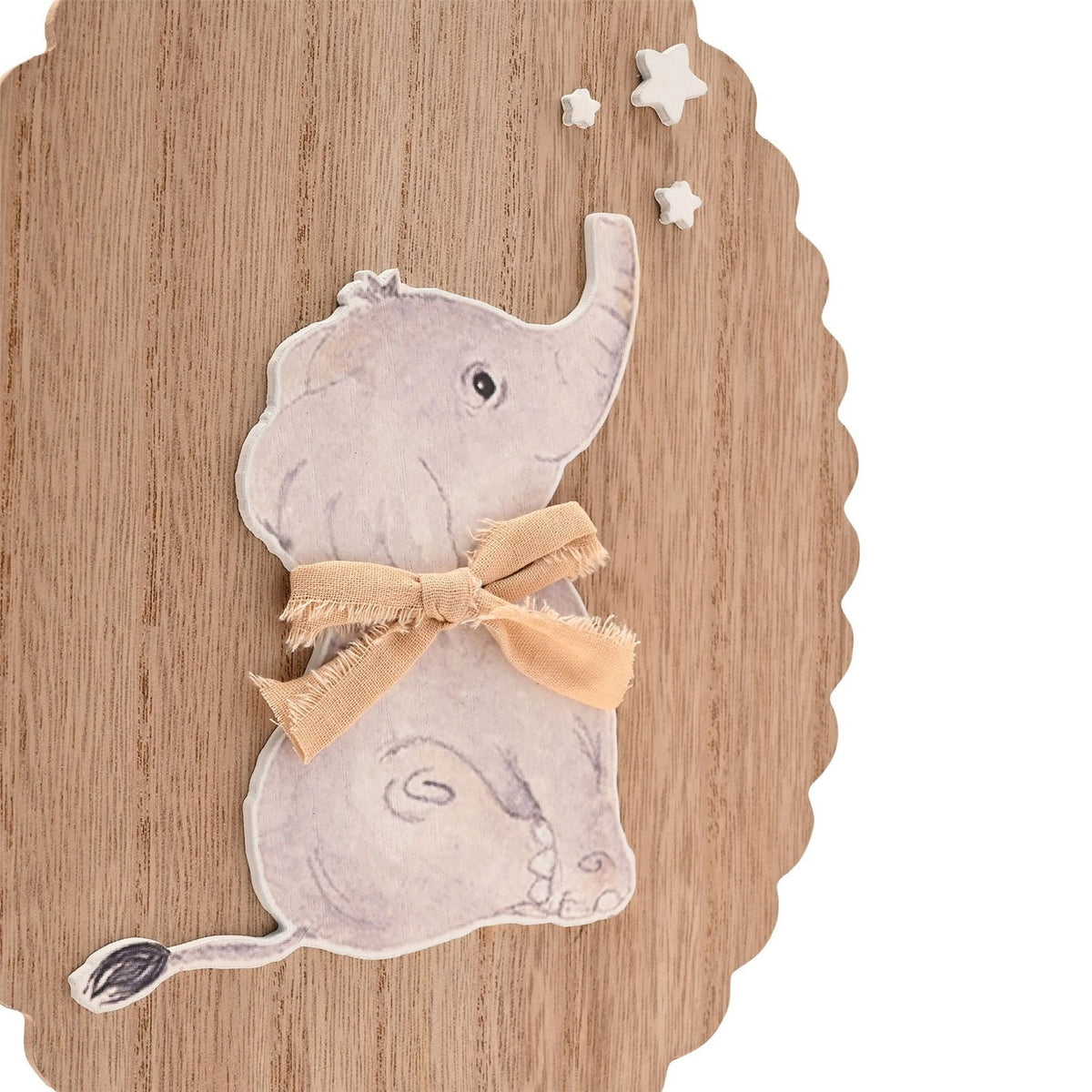 Set of 2 Bunny & Elephant Wooden Wall Art - Brown & White