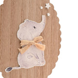 Set of 2 Bunny & Elephant Wooden Wall Art - Brown & White