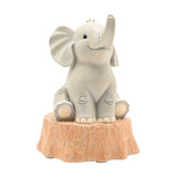 Small Elephant on Tree Stump Resin Money Box - Grey & Brown