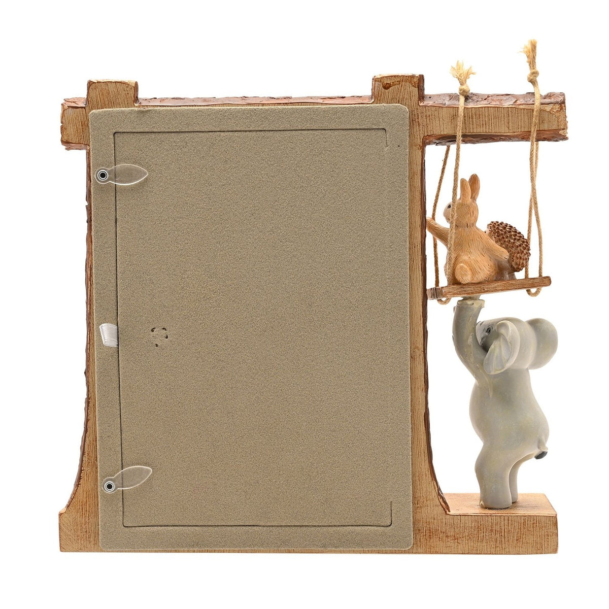 Elephant and Swing Resin Photo Frame 6 x 4in - Brown & Beige