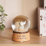 Elephant Resin Snow Globe with Star Glitter - Brown & Clear
