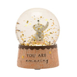 Elephant Resin Snow Globe with Star Glitter - Brown & Clear