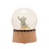 Elephant Resin Snow Globe with Star Glitter - Brown & Clear