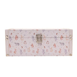Set of 2 Woodland Animal Print Wooden Storage Boxes - Pink