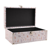 Set of 2 Woodland Animal Print Wooden Storage Boxes - Pink