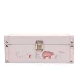 Set of 2 Woodland Animal Print Wooden Storage Boxes - Pink