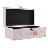 Set of 2 Woodland Animal Print Wooden Storage Boxes - Pink