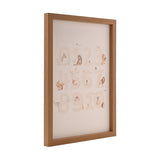 Set of 2 Animal Learning Wooden Wall Art A3 - Cream & Natural