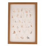Set of 2 Animal Learning Wooden Wall Art A3 - Cream & Natural