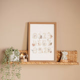 Set of 2 Animal Learning Wooden Wall Art A3 - Cream & Natural
