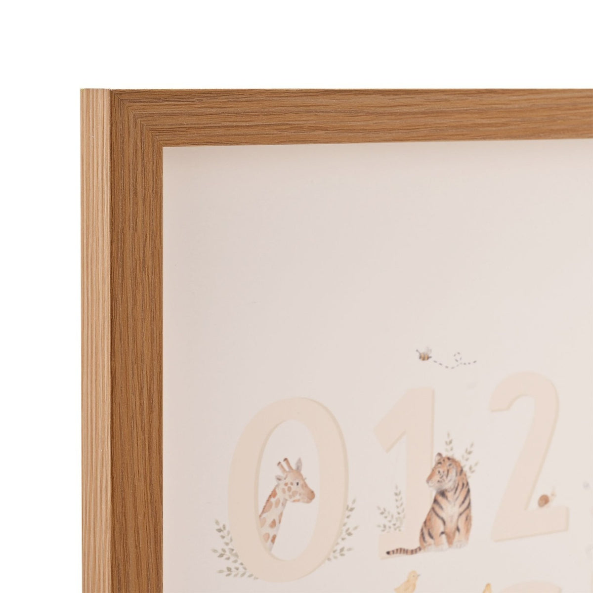 Set of 2 Animal Learning Wooden Wall Art A3 - Cream & Natural