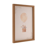 Animal Hot Air Balloon Wooden Wall Art A3 - Cream & Natural