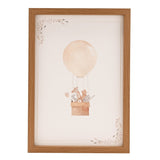 Animal Hot Air Balloon Wooden Wall Art A3 - Cream & Natural