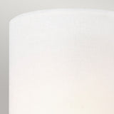 Close-up of the Clip Shades - Ivory Linen, featuring a textured fabric surface that beautifully complements ambient lighting. The candle bulb fixture enhances the serene glow against a plain, neutral background.