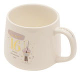 16th Birthday Stoneware Mug with Gold Lettering - Cream