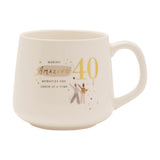 40th Birthday Amazing Memories Stoneware Mug - White & Gold
