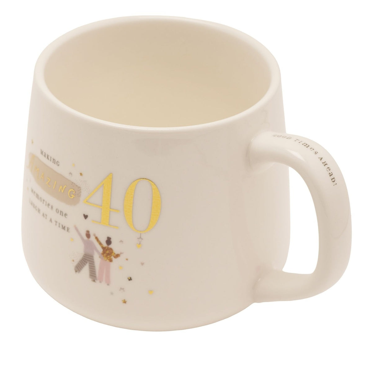 40th Birthday Amazing Memories Stoneware Mug - White & Gold