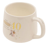 40th Birthday Amazing Memories Stoneware Mug - White & Gold
