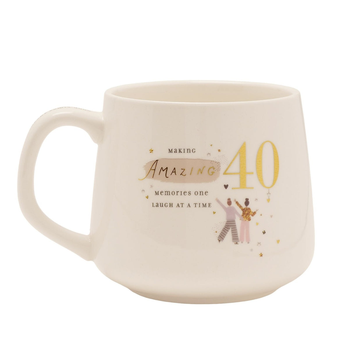40th Birthday Amazing Memories Stoneware Mug - White & Gold