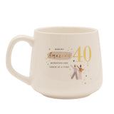 40th Birthday Amazing Memories Stoneware Mug - White & Gold