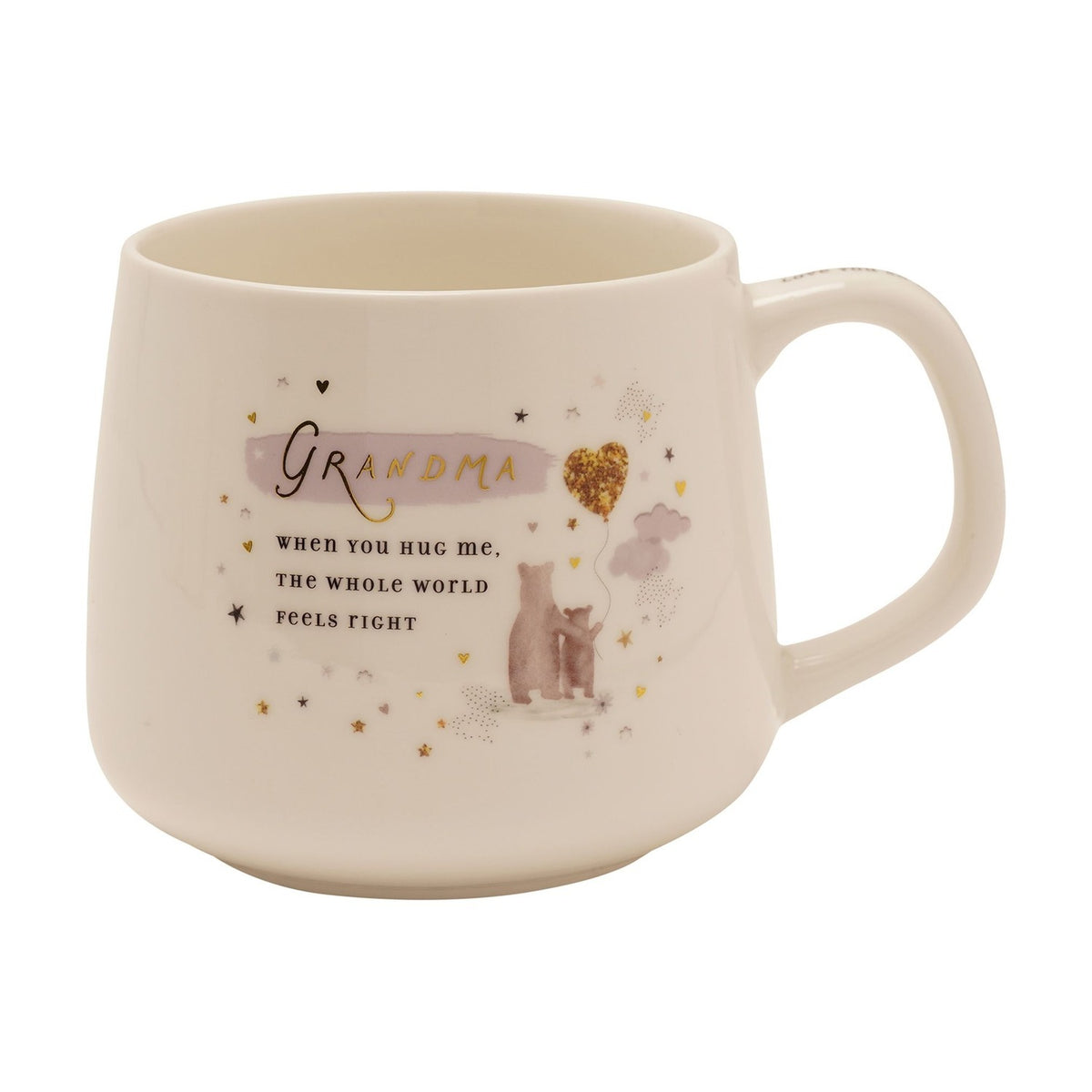 Grandma Bears and Heart Balloon Stoneware Mug 350g - Cream