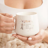 Mum Deeply Loved Gold Heart and Star Stoneware Mug - Cream