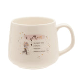 Mum Deeply Loved Gold Heart and Star Stoneware Mug - Cream