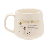 Shine Bright Star Stoneware Mug with Handle Message - Cream