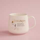 Shine Bright Star Stoneware Mug with Handle Message - Cream