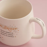 Shine Bright Star Stoneware Mug with Handle Message - Cream