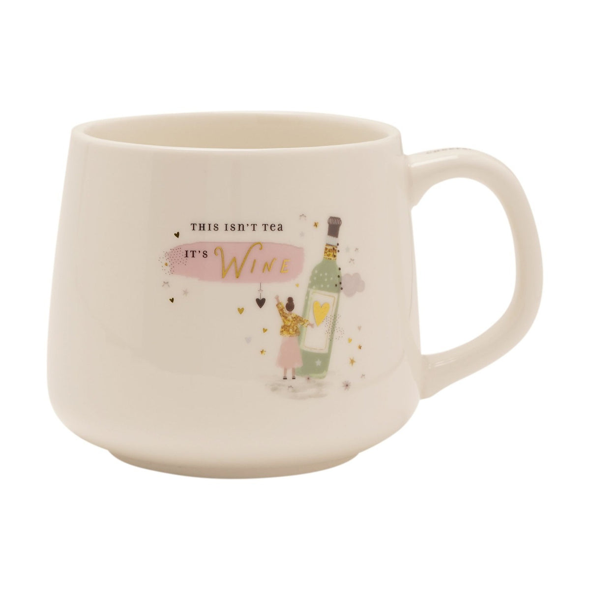 This Isn't Tea It's Wine Stoneware Mug 350ml - White & Gold