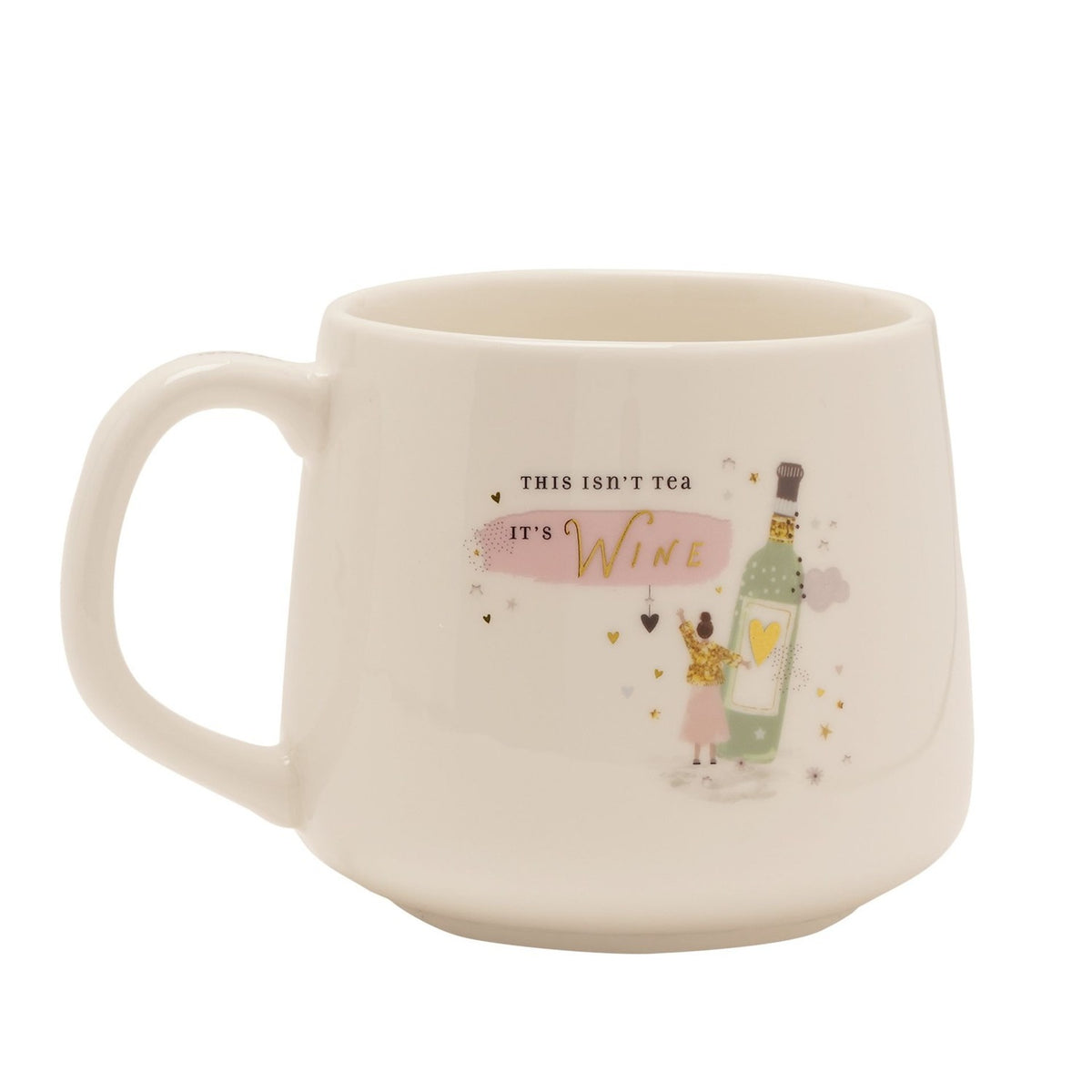 This Isn't Tea It's Wine Stoneware Mug 350ml - White & Gold