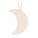 Daughter Moon Hanging Ceramic Plaque with Gold Star - White